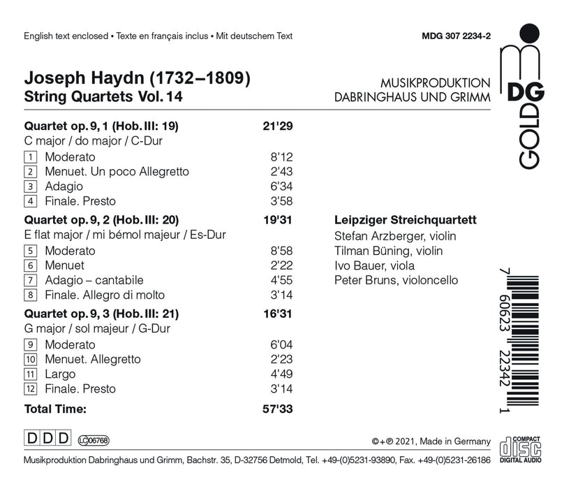 Joseph Haydn - Strings Quartets Vol. 14;