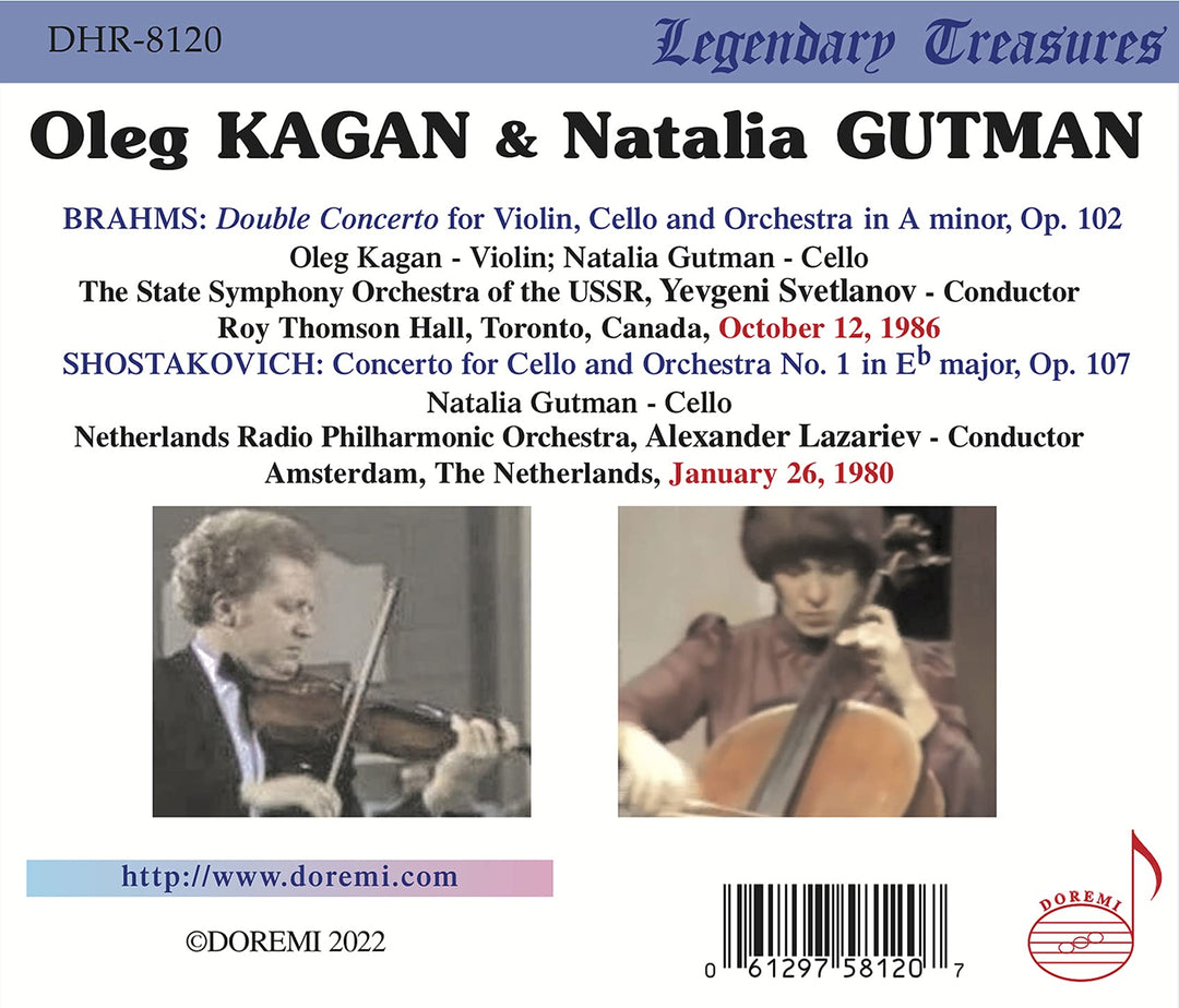 Oleg Kagan &amp; Natalia Gutman: Live Vol. 1 - Brahms, Shostakovich;