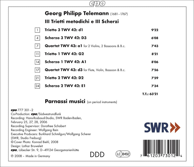 Georg Philipp Telemann - Trietti Metodici E Scherzi;