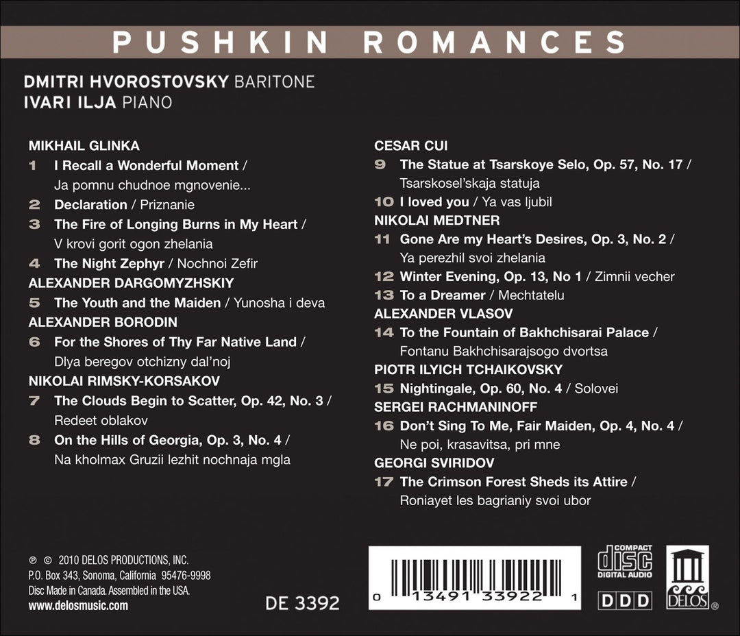 Dmitri Hvorostovsky / Ilja ivari - Pushkin Romances;