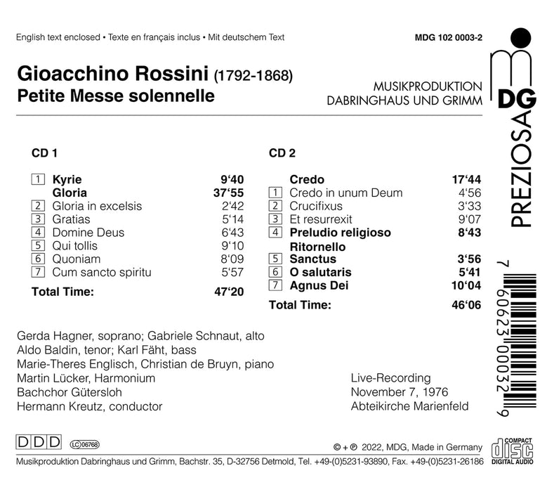 Gioacchino Rossini - Petite Messe Solennelle (2 CDs);