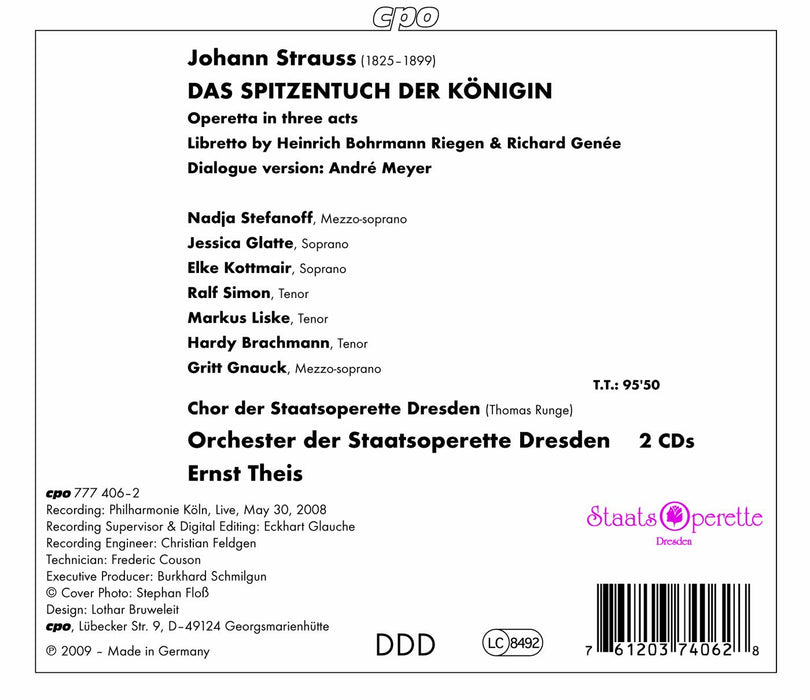 Johann Strauss - Theis Enrst - Staatsoperette Dresden - Dasnspitzentuch Der Konigin (2 Cd);