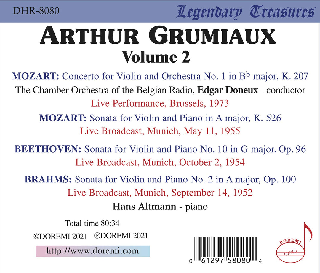 Arthur Grumiaux: Live Vol. 2;