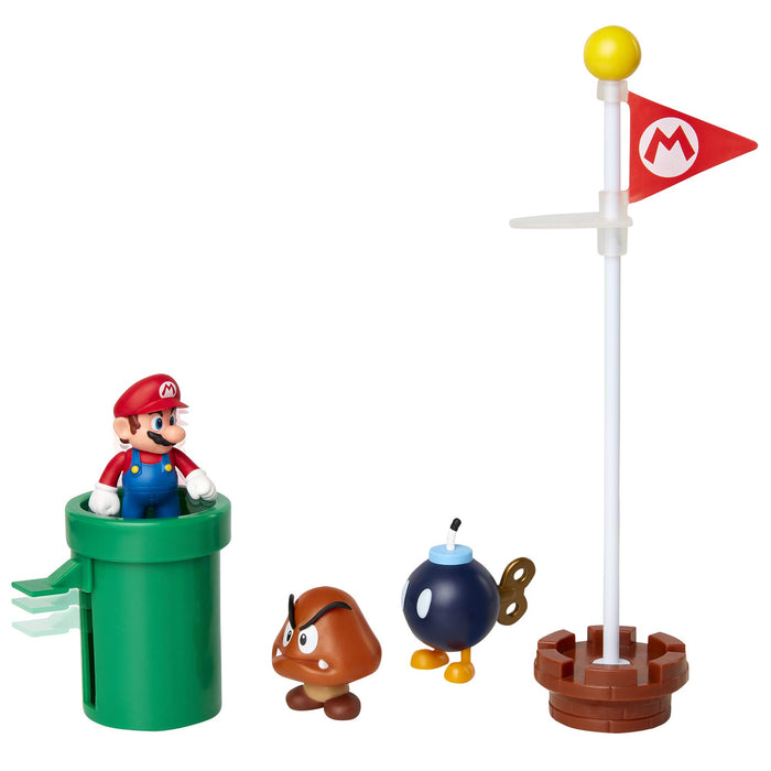 Nintendo: Jakks - Super Mario - Mario Acorn Plains Diorama Set 5 Figure 6 Cm (Figure 6 Cm / Personaggi);