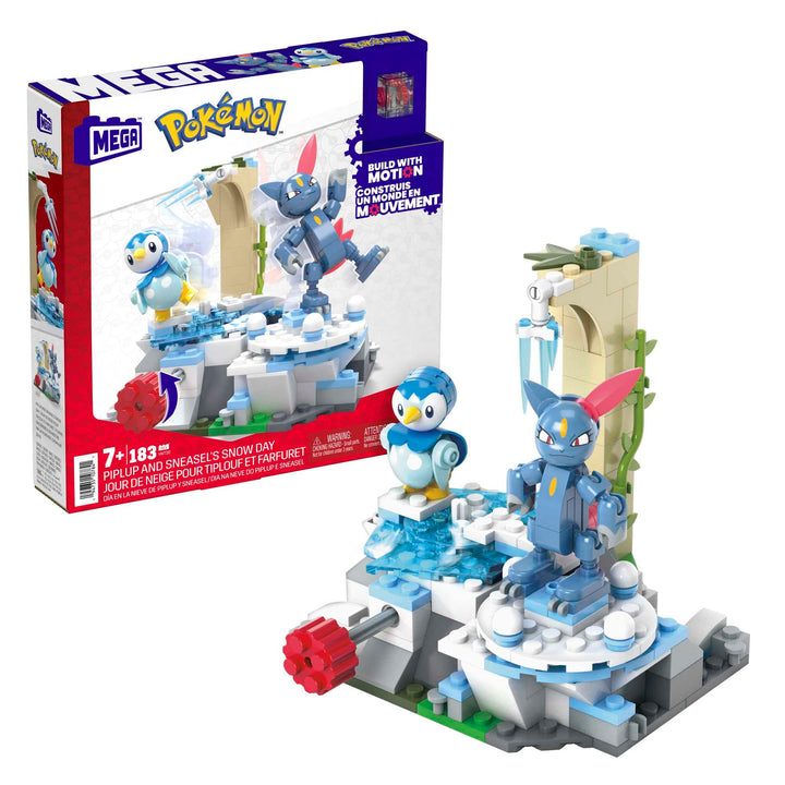 Pokemon: Mattel - Mega Adventure Builder Piplup E Sneasel Divertimento Sulla Neve;