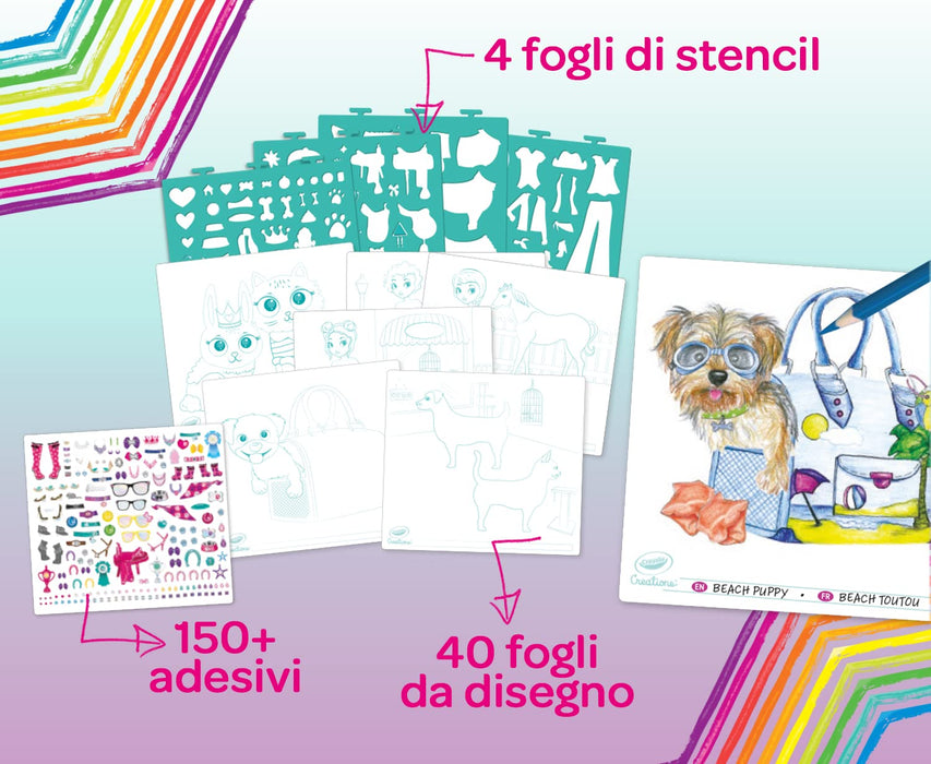 Crayola: Creations Album Set Crea La Moda Dei Cuccioli;