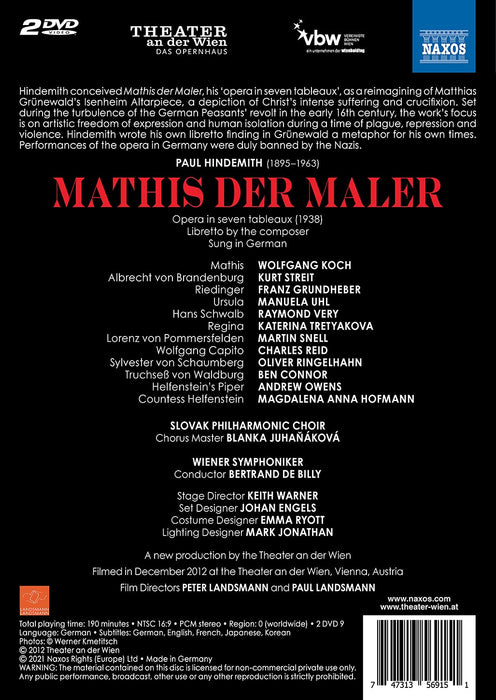 Paul Hindemith - Mathis Der Maler (2 Dvd);