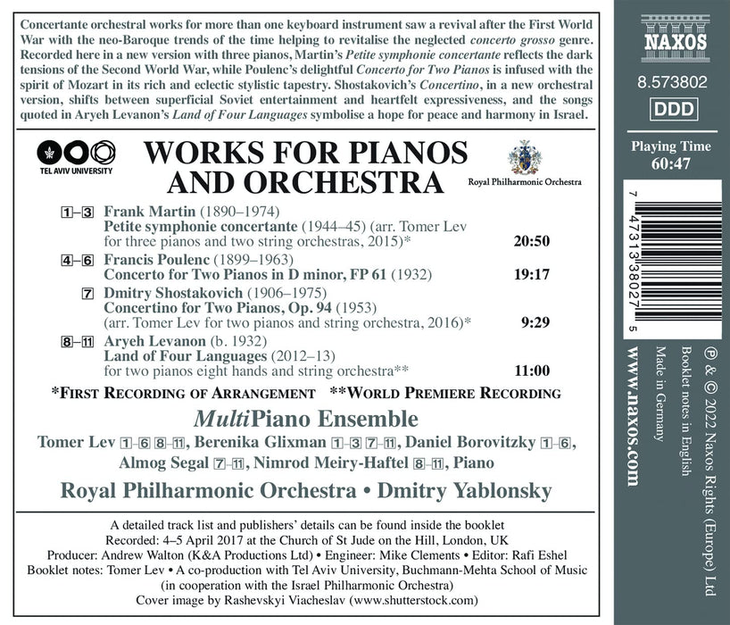 Multipiano Ensemble: Levanon, Martin, Poulenc, Shostakovich - Works For Pianos And Orchestra;