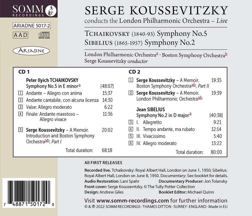Serge Koussevitzky: Conducts London Philharmonic Orchestra - Live (2 Cd);