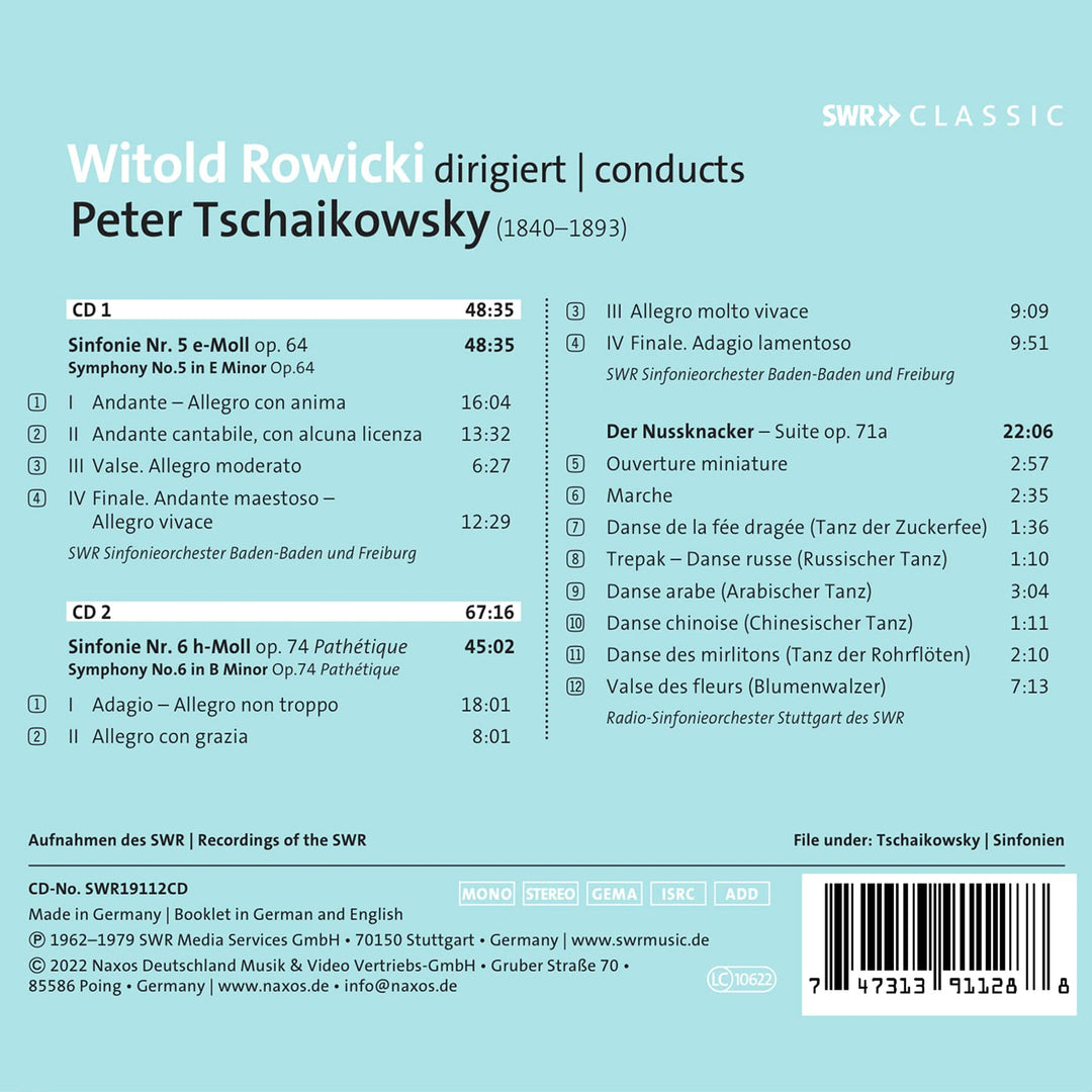 Witold Rowicki: Conducts Tchaikovsky;