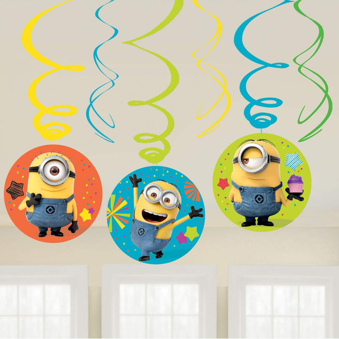 Amscan: 6 Swirl Decoration Despicable Me 45 Cm;