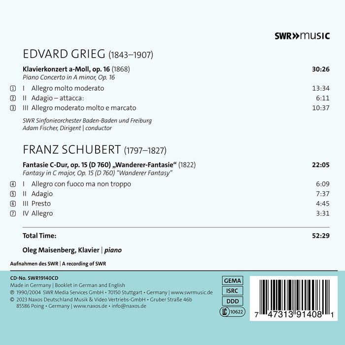 Maisenberg,Oleg/Fischer, Adam/Swr So - Maisenberg Spielt Grieg Und Schubert;
