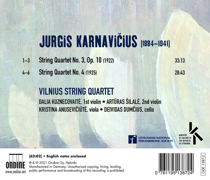 Jurgis Karnavicius - String Quartets Nos. 3 & 4;