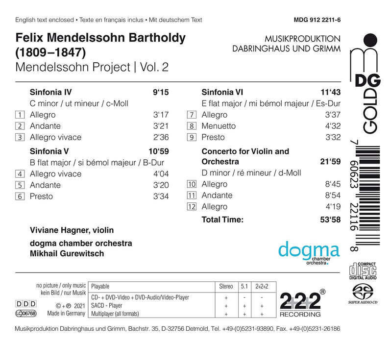 Felix Mendelssohn - Mendelssohn Project Vol. 2 (Sacd);