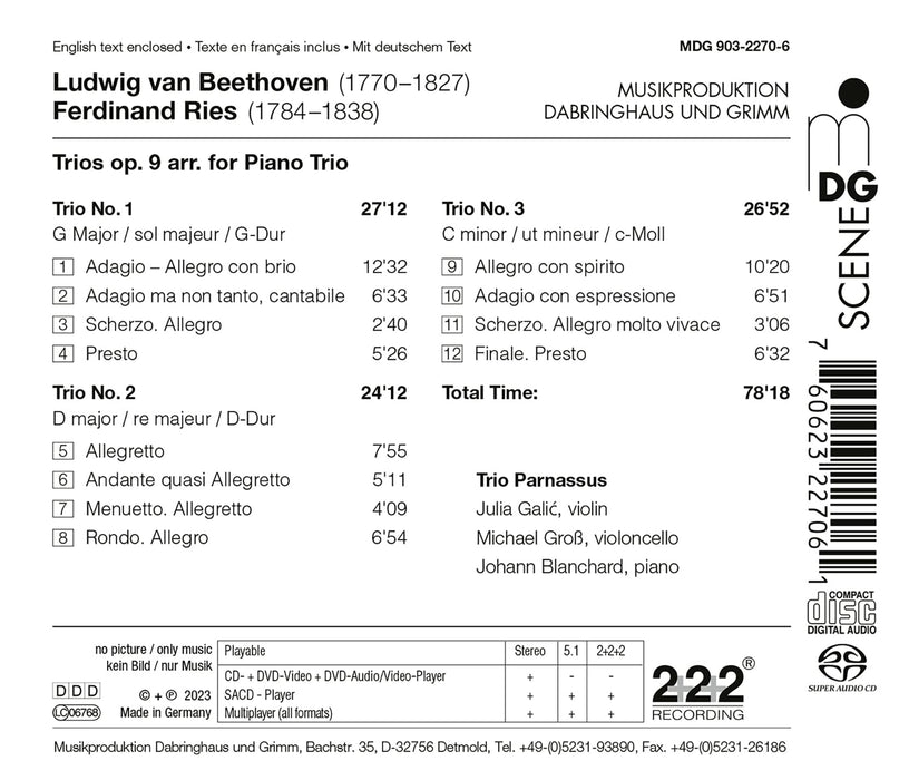 Ludwig Van Beethoven - Trios Op.9 Arr. For Piano Trio;