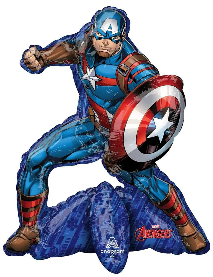 Marvel: Anagram - Pallone Foil Self Standing Capitan America 55 X 66 Cm - Si Gonfia Ad Aria;