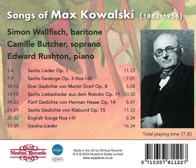 Simon Wallfisch / Camille Butcher / Edward Rushton - Songs Of Max Kowalski;