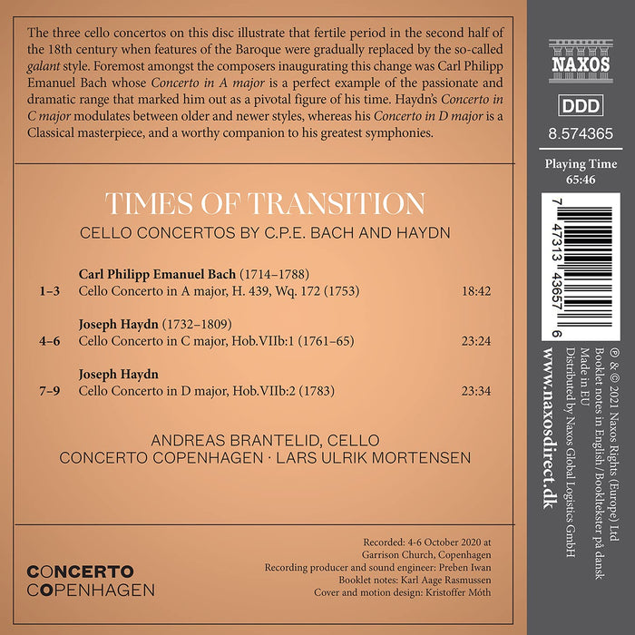 Carl Philipp Emanuel Bach / Joseph Haydn - Times Of Transition. Cello Concertos;
