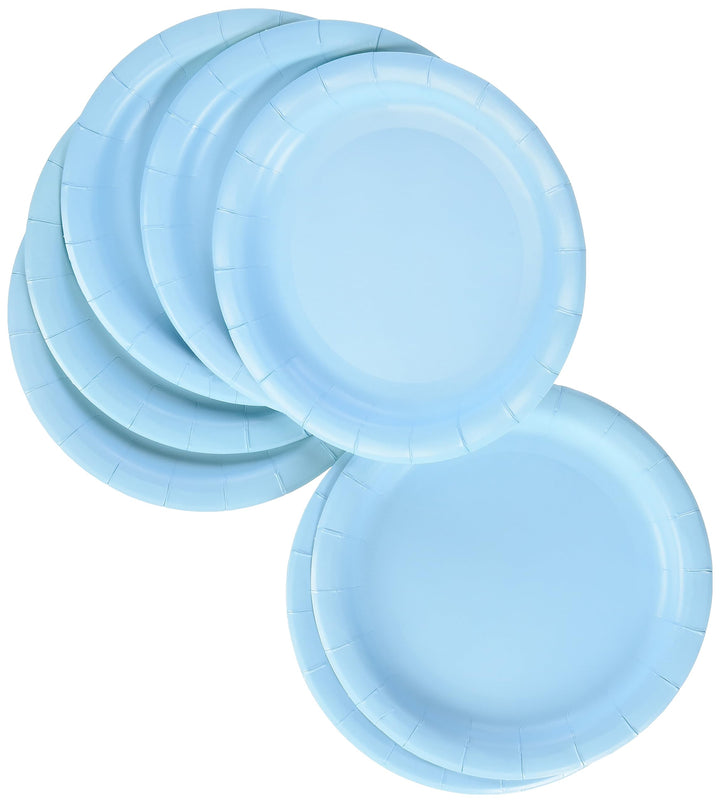 Unique Party: 20 Blue Pwdr 7In Plt Sup Qs. Paper Plate 18cm Light Blue Top;