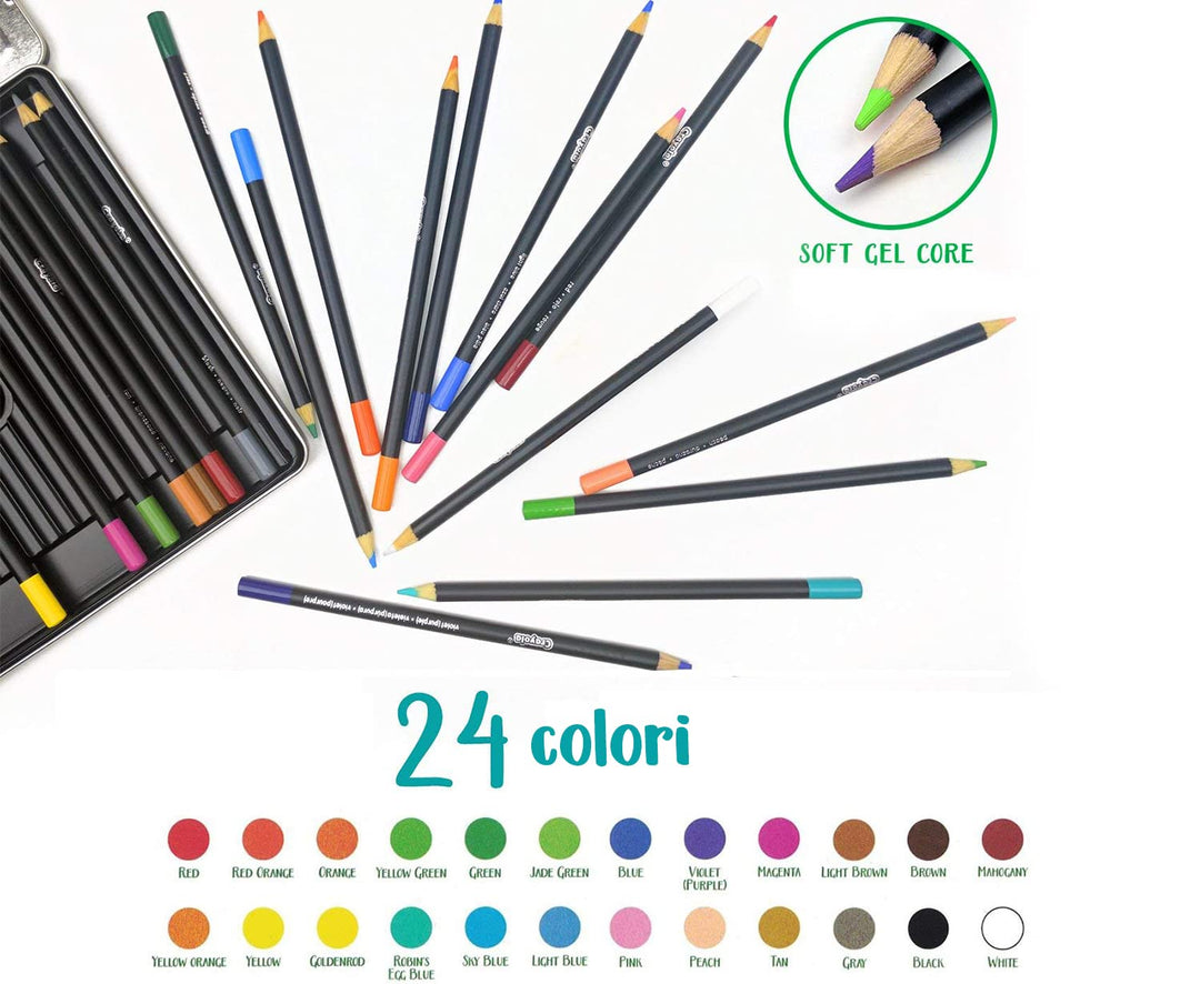 Crayola: 24 Matite Colorate Sfumature E Ombre Signature;