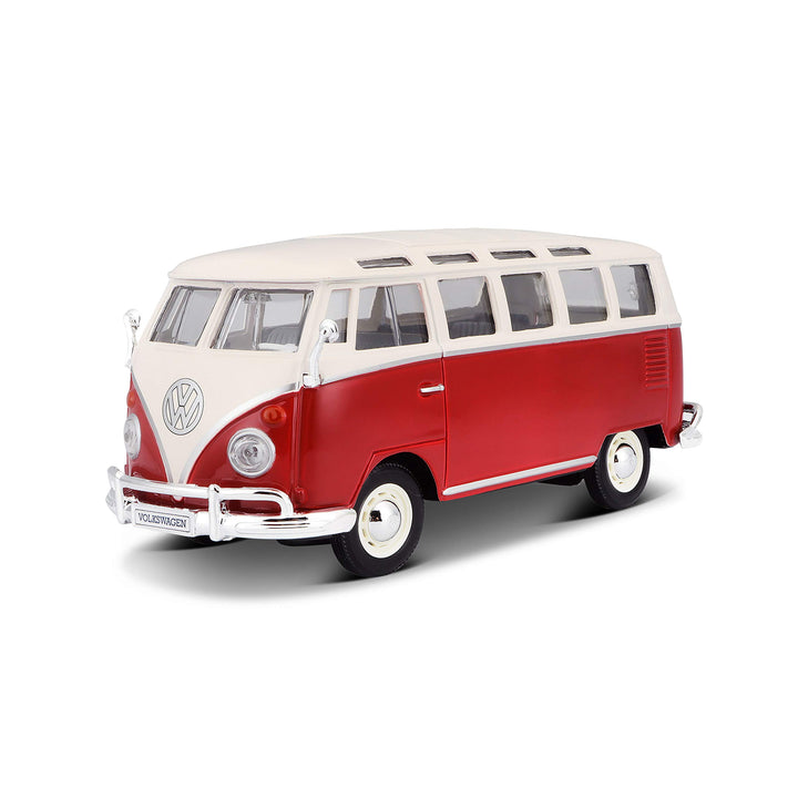 Maisto: Volkswagen Van "Samba" 1:24 (Blue / Red) (Die-Cast Model);