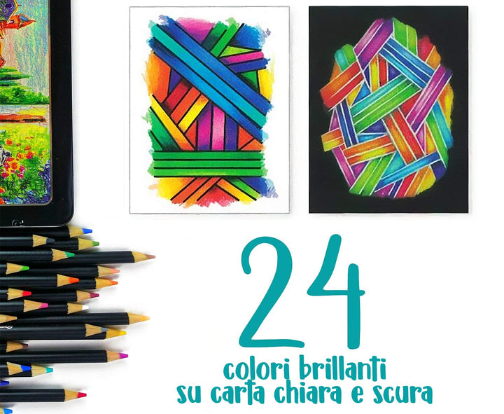 Crayola: 24 Matite Colorate Sfumature E Ombre Signature;