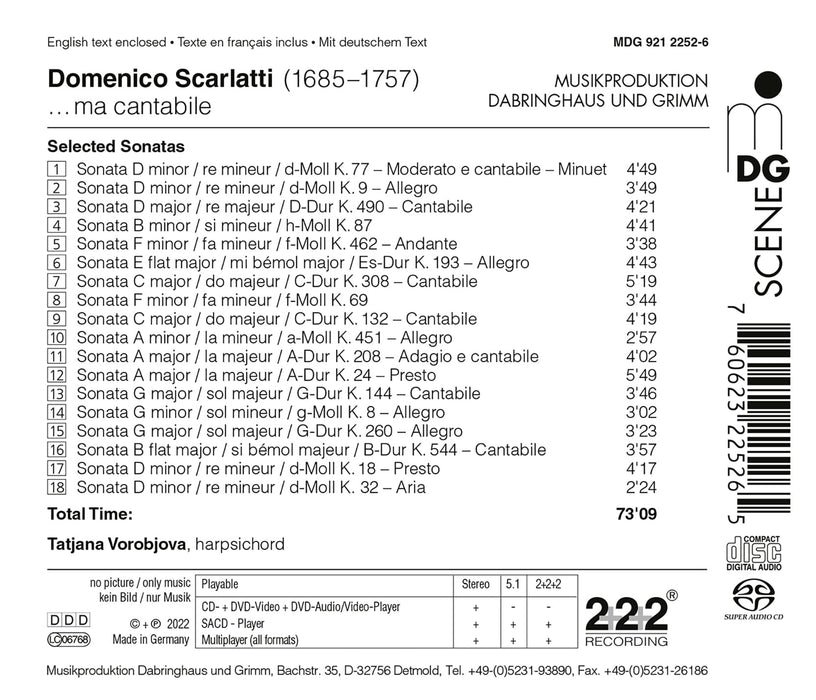 Domenico Scarlatti - Ma Cantabile (Sacd);