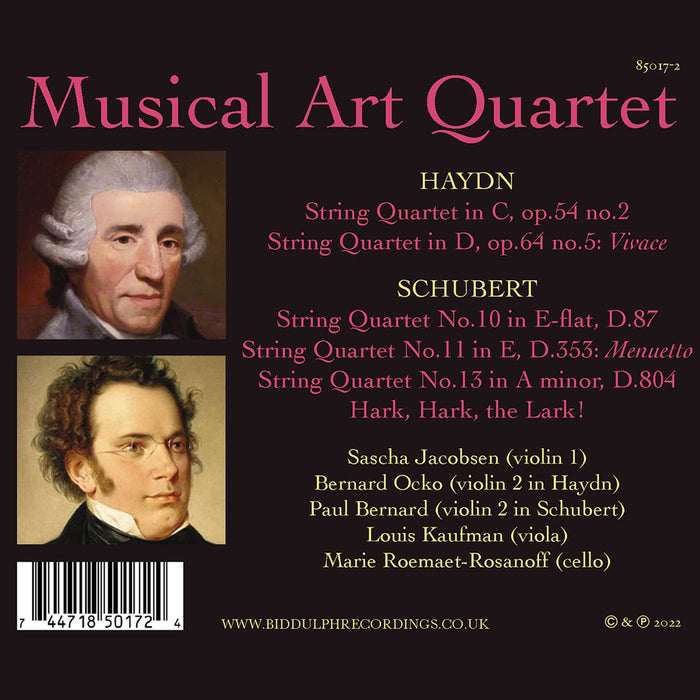 Musical Art Quartet (The): Haydn & Schubert String Quartets;