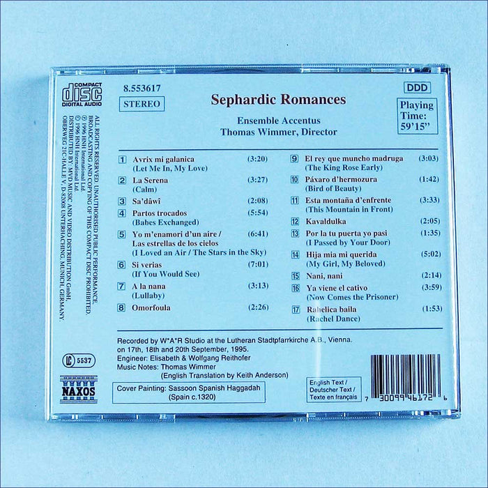 Sephardic Romances: Traditional Jewish Music From Spain;