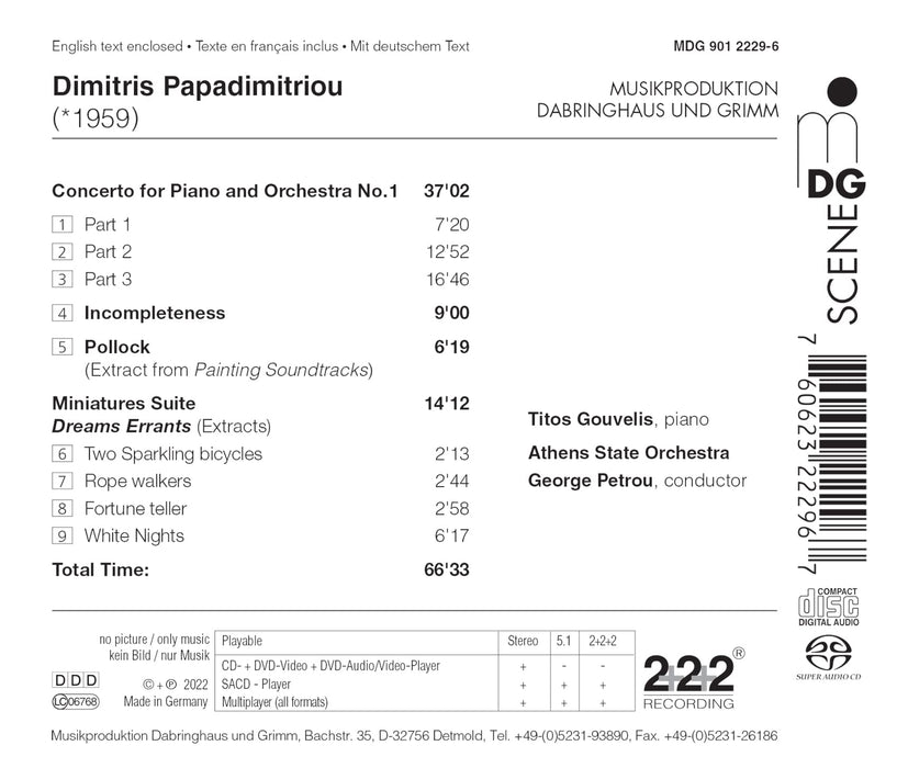 Dimitris Papadimitriou - Piano  concerto No. 1;