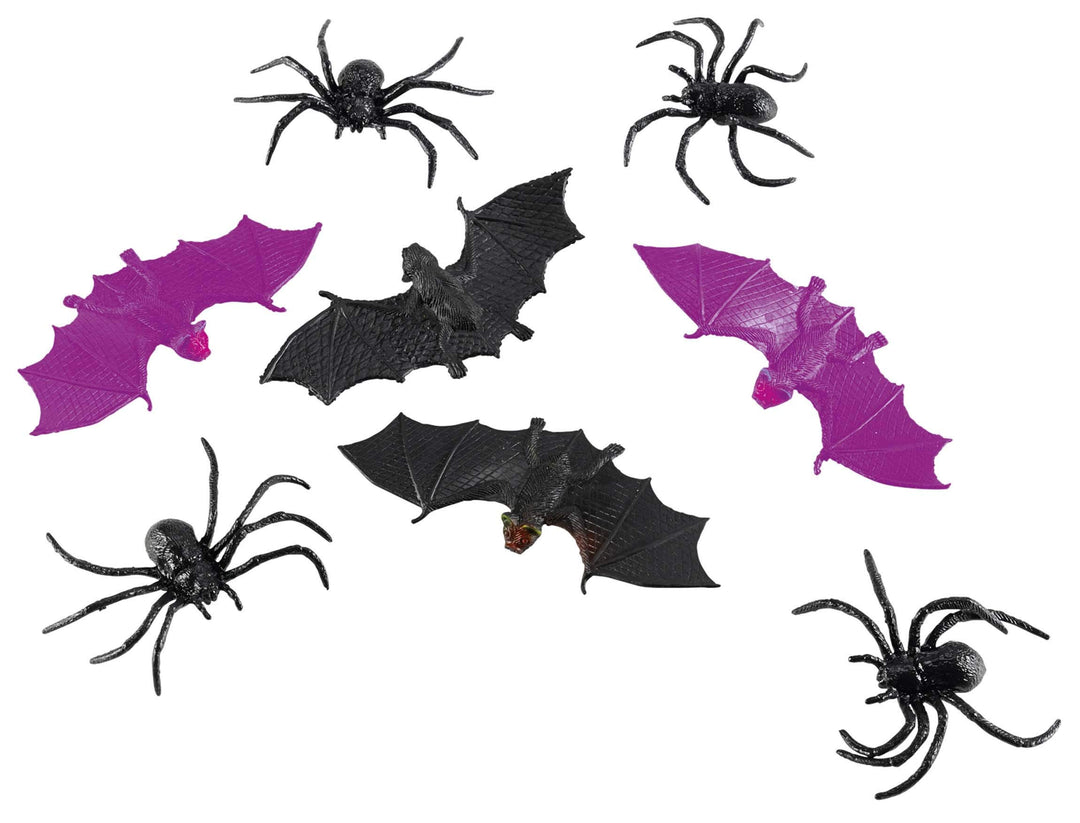 Amscan: Gruseltiere(Spinne+Fledermaus) H. Set 14 Animals (Bats and Spiders);