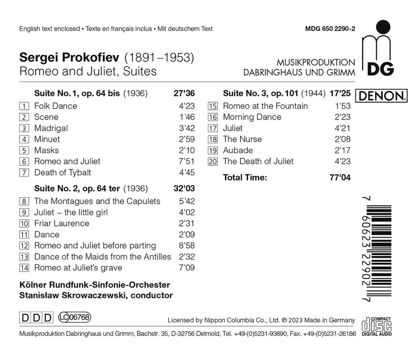 Sergei Prokofiev - Romeo & Juliet, Suites Nos. 1 & 3;