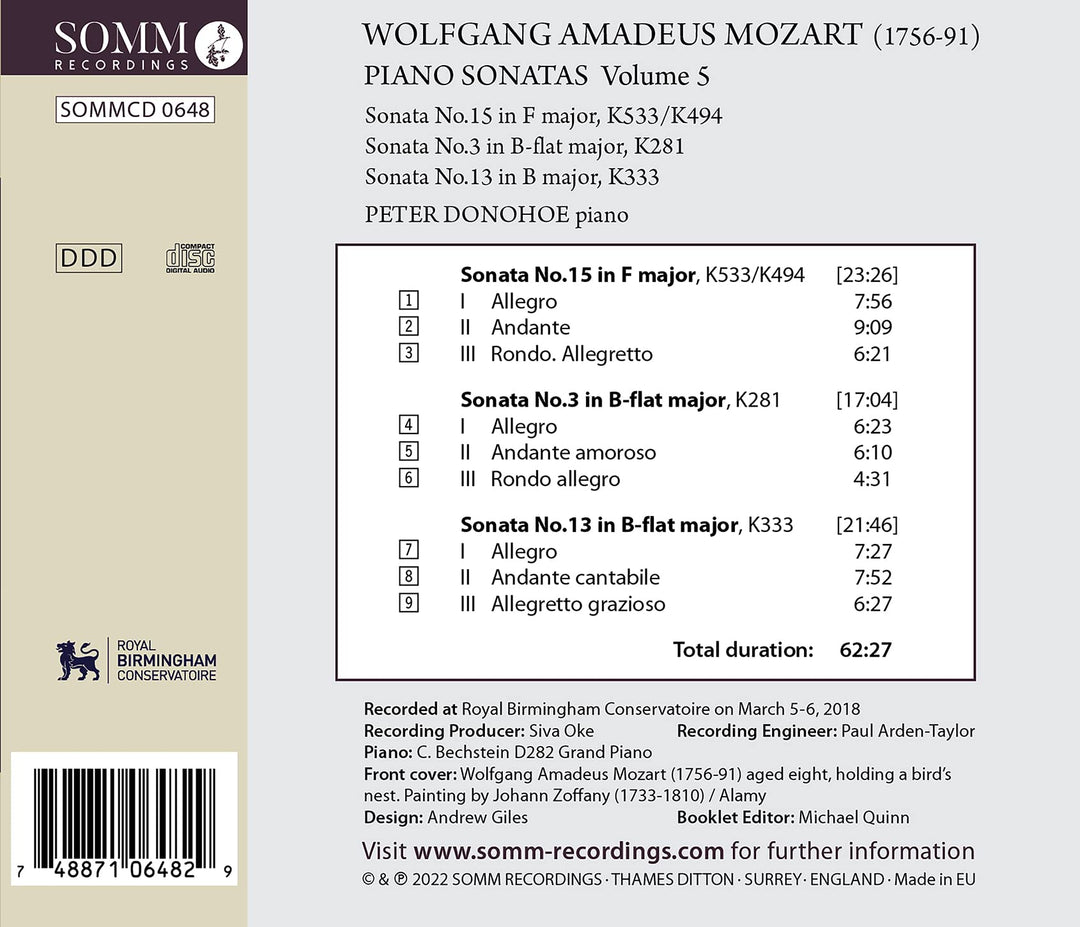 Wolfgang Amadeus Mozart - Piano Sonatas Vol. 5;