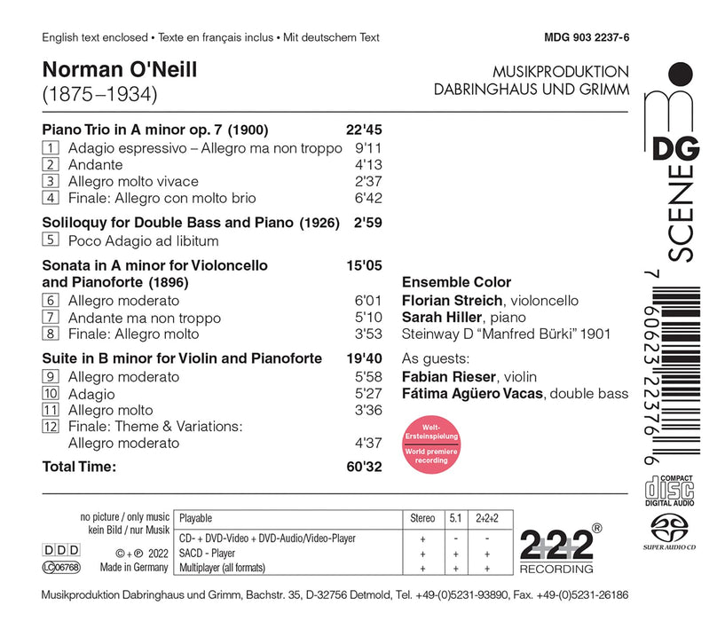 Norman O'Neill - Piano Trio Op. 7 (Sacd);