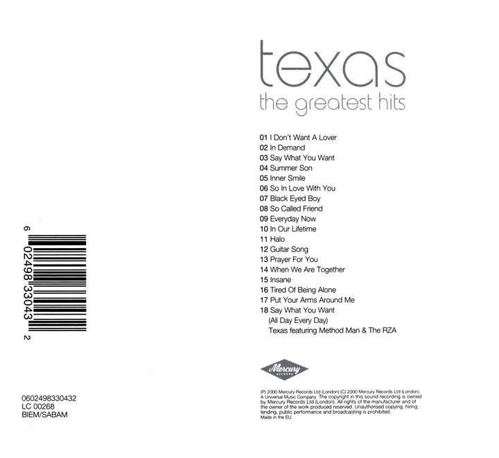 Texas - Greatest Hits;