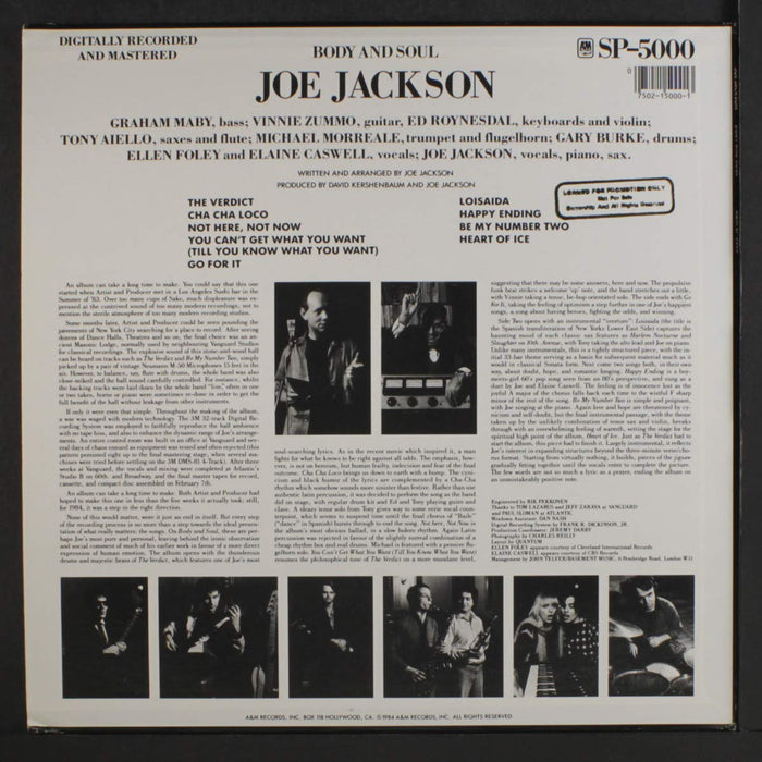 Joe Jackson - Body & Soul (2 x12");