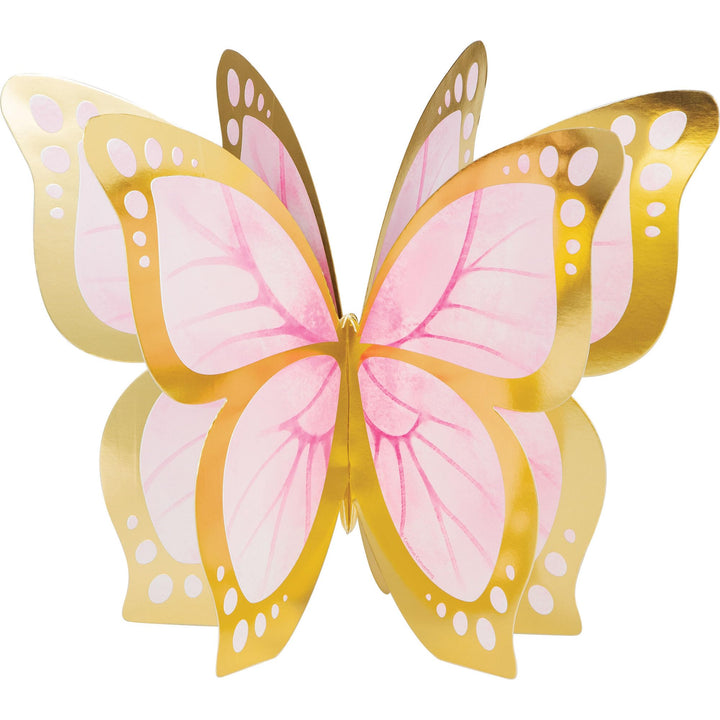 Creative Converting: Cp 3D 6/3Ct Butterfly Shimmer Foil Qs. Set 3 Centrotavola Farfalle. Grande 30X30 Cm + 2 Piccole 30 X 17 Cm;