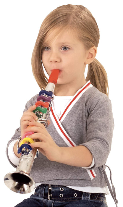 Bontempi 32 4431 - Toy Band Play - Clarino Cromato Grande A 8 Chiavi/Note Colorate;