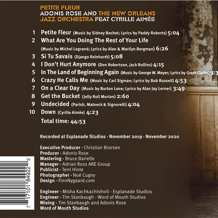 Adonis Rose And The New Orleans Jazz Orchestra Feat Cyrille Aimee - Petite Fleur;