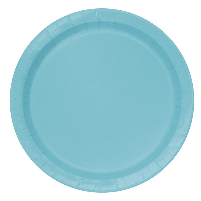 Unique Party: 16 Trrfc Teal 9" Plt Sup Qs. Piatto Carta 23 Cm Terrific Teal - Verde Acqua Sup;