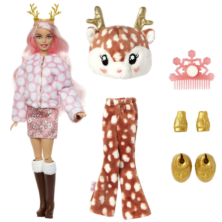 Barbie: Cutie Reveal Doll Winter Sparkle Deer;