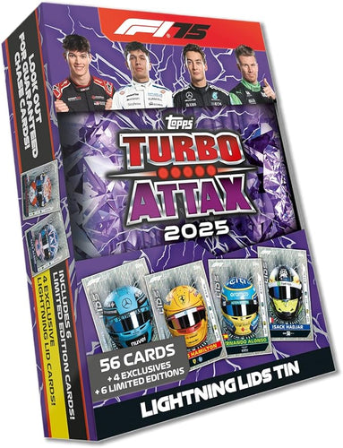 TOPPS F1 2025 TURBO ATTAX LIGHTNING-SHAKEDOWN TIN