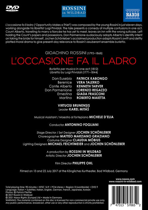 Gioacchino Rossini - L'Occasione Fa Il Ladro;
