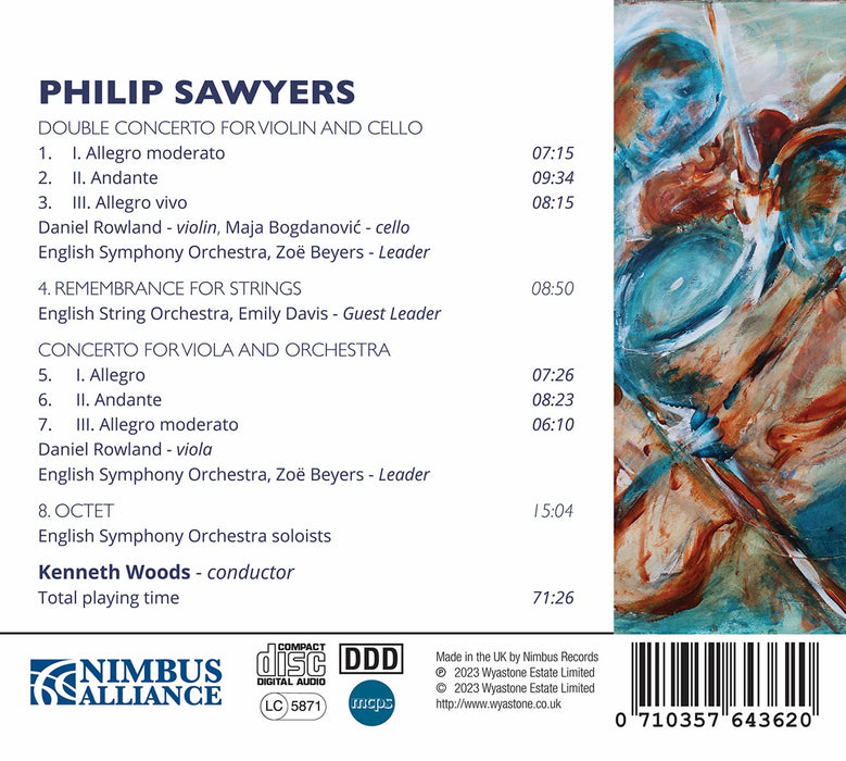 Philip Sawyers - Double Concerto For Violin And Cello;