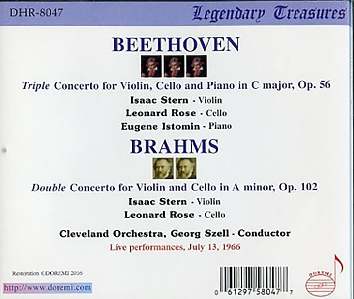 Ludwig Van Beethoven / Johannes Brahms - Triple Concerto / Double Concerto;