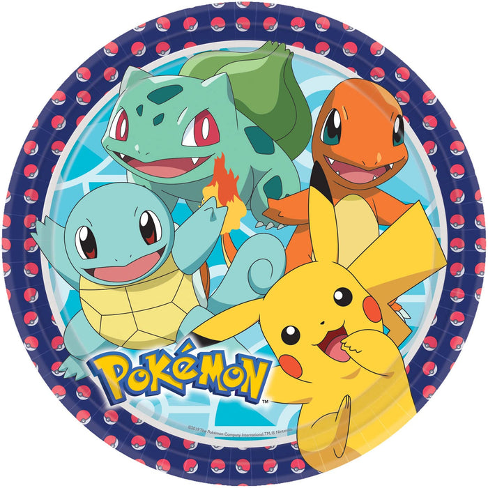 Pokemon: Amscan - 8 Plates Pokemon Round Paper 23 Cm Upper;
