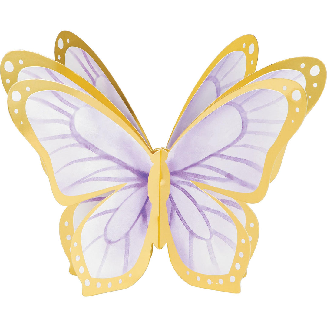 Creative Converting: Cp 3D 6/3Ct Butterfly Shimmer Foil Qs. Set 3 Centrotavola Farfalle. Grande 30X30 Cm + 2 Piccole 30 X 17 Cm;