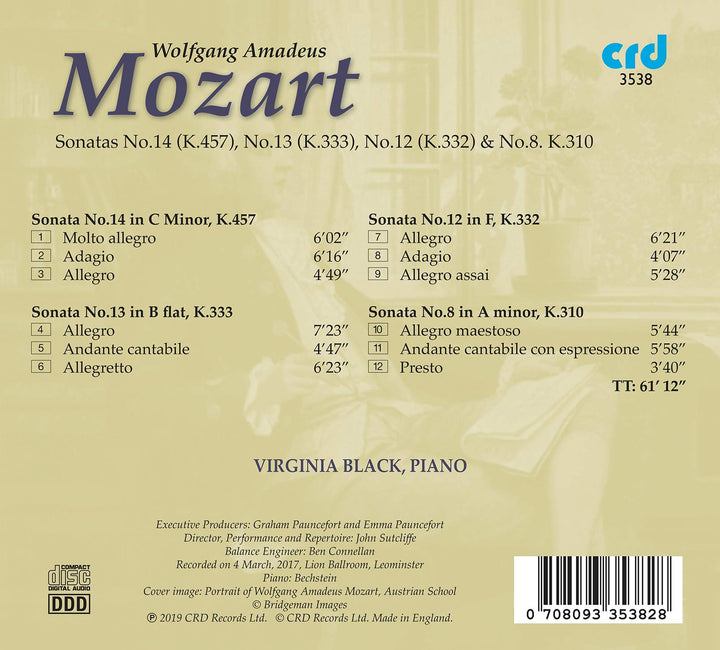 Wolfgang Amadeus Mozart - Piano Sonatas Nos. 14, 13, 12, 8;