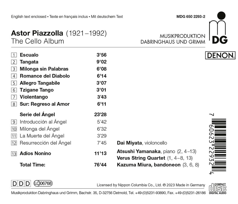 Miyata/Yamanaka/Miura/Verus String Quartet - The Cello Album;