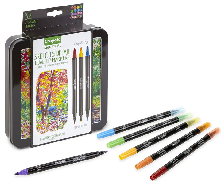 Crayola: Set of 16 Double Tip Markers (Super Tips and Fine Tip) Signature;